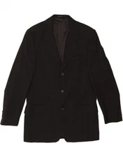 PIERRE CARDIN Mens 3 Button Blazer Jacket UK 38 Medium Black Wool AA15