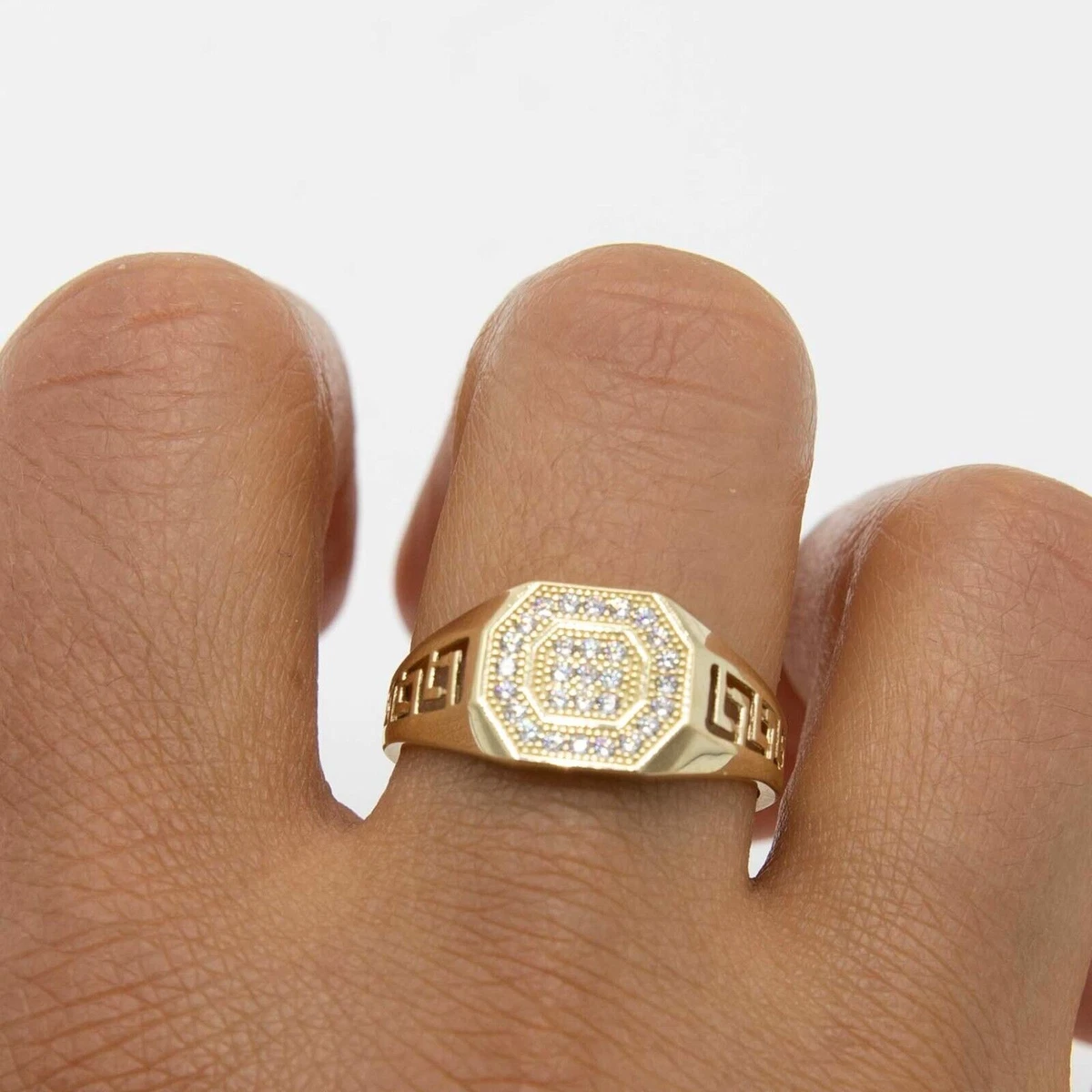 Cubic Zirconia Yellow Gold 10k Rings for Men for sale | eBay