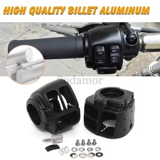 Black Hand Control Switch Housing Covers Fit For Harley Softail Dyna Sportster