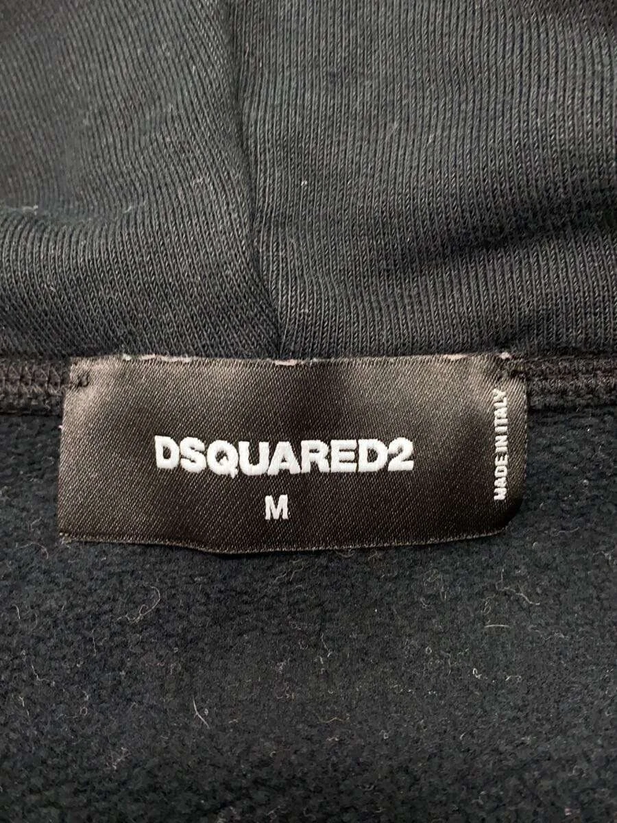 Felpa con cappuccio e zip DSQUARED2 M cotone nero S74HG0095 usata