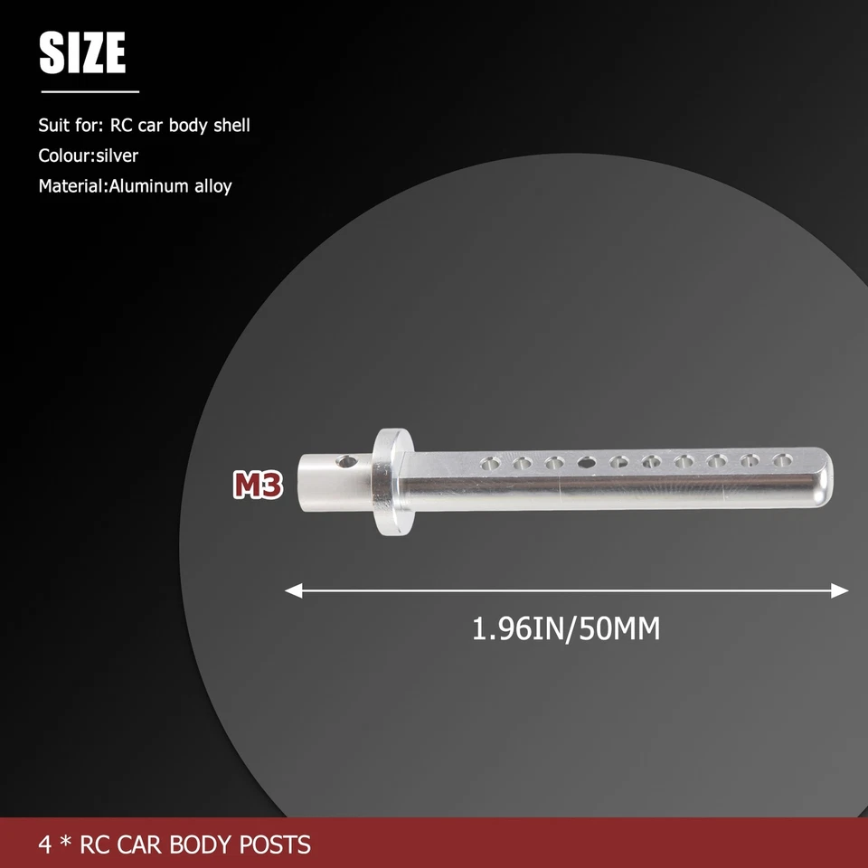 4Pcs Metal RC Car Column Body Posts Mount for 1/10 Crawler Car SCX108687 - Image 3 of 3