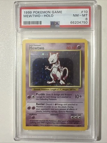 Pokémon PSA 8 Mewtwo 010/102 Base Set Holo