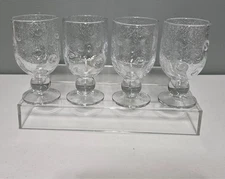 Set of 4 Southern Living @ Home BELLA LUNA 8oz Goblets Seeded Bubble Glass 5.75"