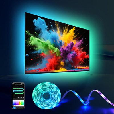 9.84Ft LED Lights for 32-43 Inch TV, RGB+IC TV Lights Backlight Strip Behind, wi