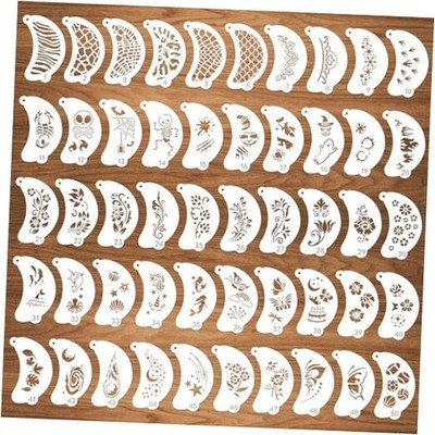 50 Pcs Face Paint Stencils, Body Facial Painting Templates, Diverse Designs 