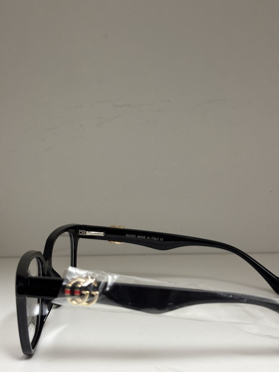 GUCCI GP24137 Unisex Black Rectangle Full Rim Plastic Eyeglass Frames 53-18-141