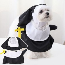 Pet Supplies Cosplay Cat/Dog Funny Halloween Dress Up Clothes Pet Nun Dress  