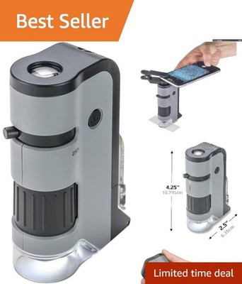 Professional Quality 250x Microscope with Smartphone Attachment for Easy Sharing