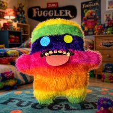 Fuggler Bigg Fugg Stripey Rainbow Monnster Zuru 18 Inch Plush OOGAH BOOGAH