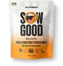Sow Good Freeze Dried Dill Flavored Sweet Potatoes, One 1.5 oz Bag of Freeze