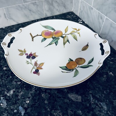 ROYAL WORCESTER ARDEN Handled CAKE PLATE 1974 MADE IN ENGLAND 12 