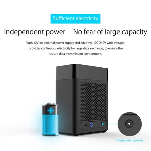 ORICO DS200U3 3.5 inch 2 Bay Magnetic-type USB 3.0 Hard Drive Enclosure with Blu - Afbeelding 8 van 12