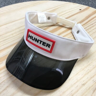 Hunter Visor Hat Mens White Black One Size Adjustable Polyurethane Curved Brim