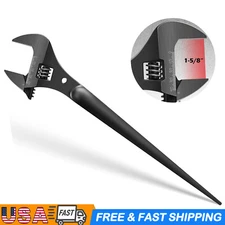3239 Extra Wide Adjustable Wrench 16″ Construction Spud Wrench 1‑5/8″ Opening