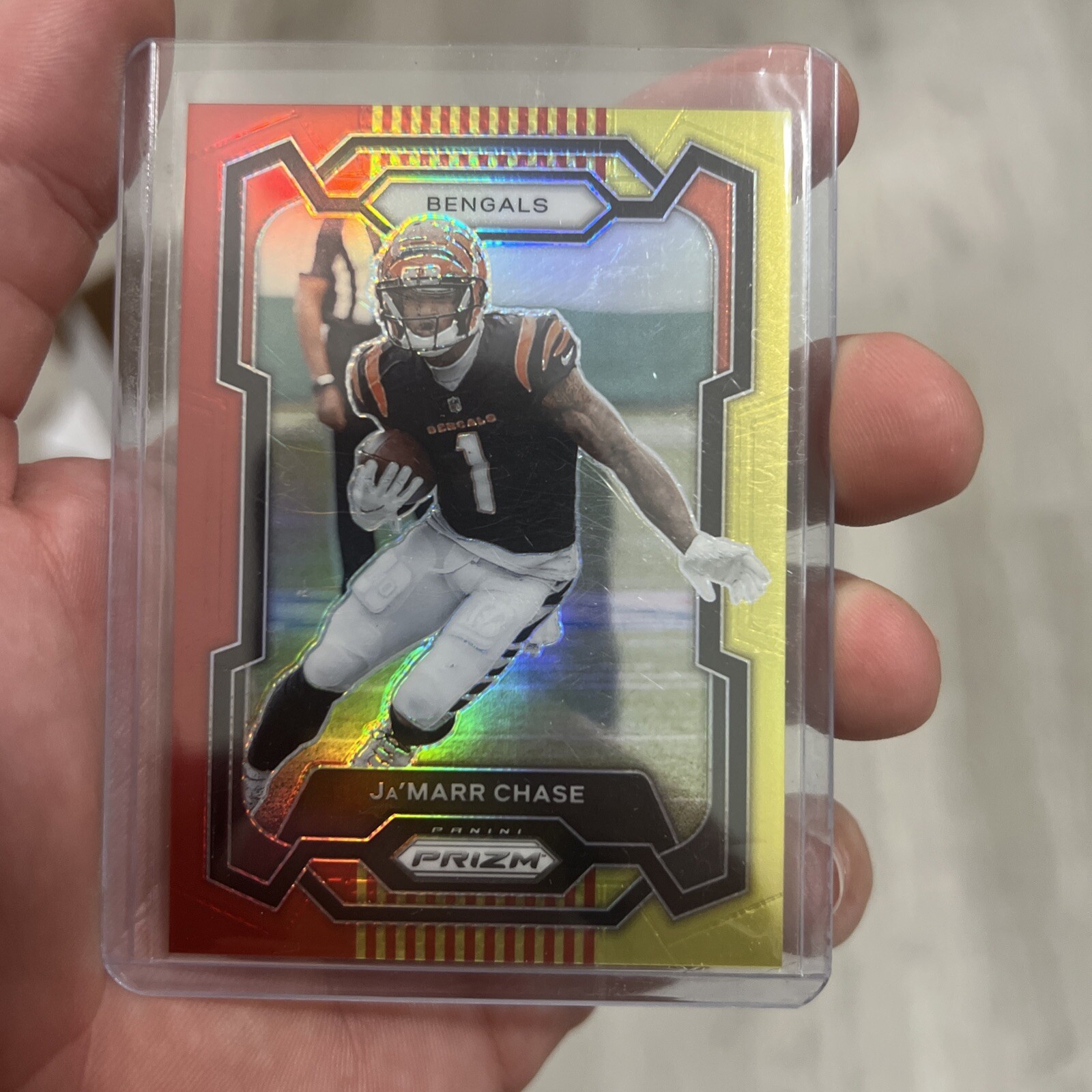 2023 Panini Prizm - Red and Yellow Prizm #56 Ja'Marr Chase /44