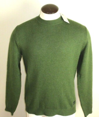 Men's OOBE Brand Samson Crew Neck Cashmere Sweater Olive Green NWT Ships Free