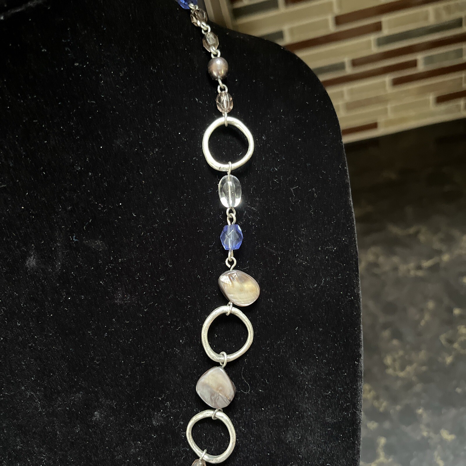 Lia Sofia Abalone shell Necklace w/ beautiful blu… - image 15