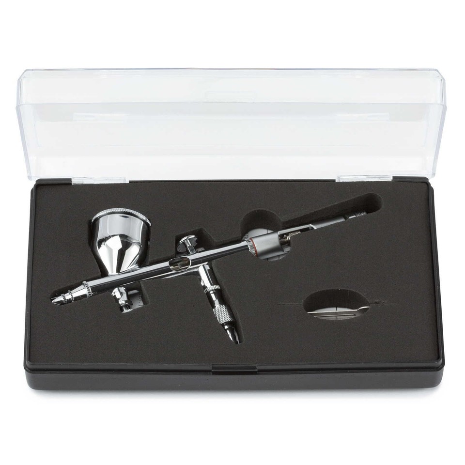 PointZero Dual Action Airbrush With Gravity-Feed & MAC Valve - Silver (Model AIR-PZ-360)