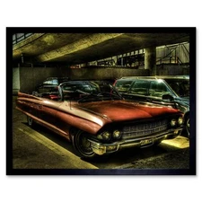 Classic Vintage Automobile Caddy 1960 Car 12X16 Inch Framed Art Print