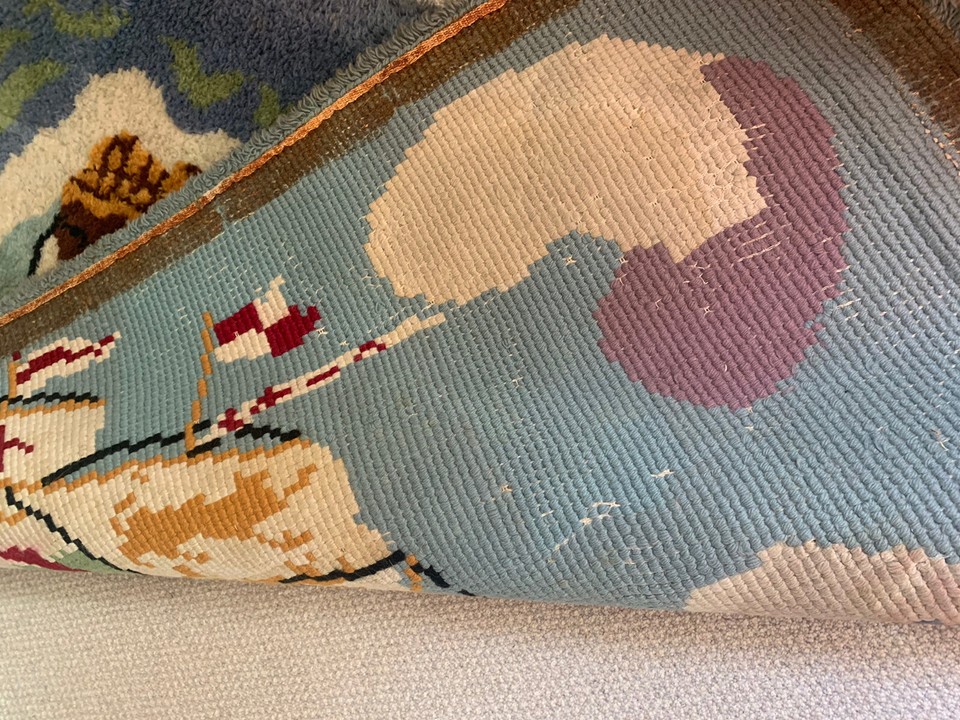 Vintage Handmade Wool Hooked Rug, Ship Nautical eBay