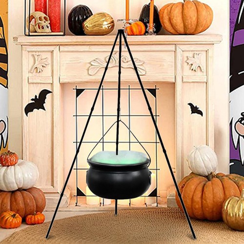 Halloween Witch Cauldron On Tripod With Lights Bowl Party Hocus Candy Bucket - Picture 9 of 10
