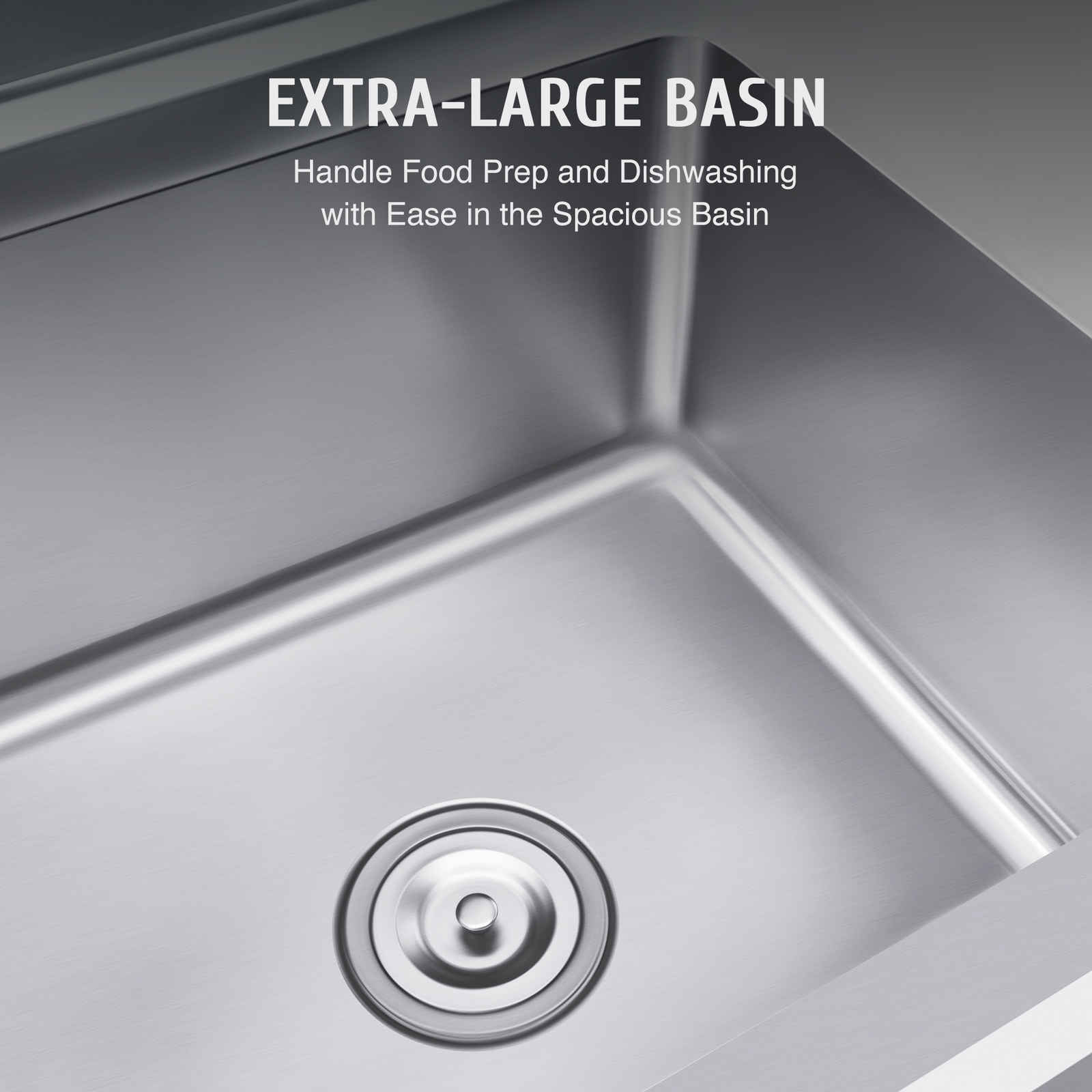 Commercial Kitchen Sink Stainless Steel Dishwashing Sink w/ Backsplash