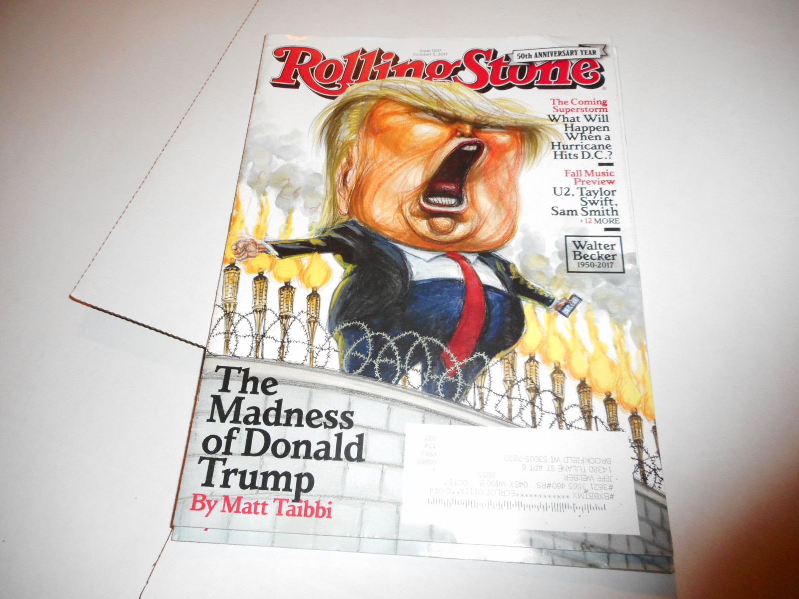 OCT 5 2017 ROLLING STONE - vintage music magazine DONALD TRUMP - MADNESS