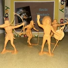 Vintage Marx 6” Plastic Indian Lot Of 4 Peach