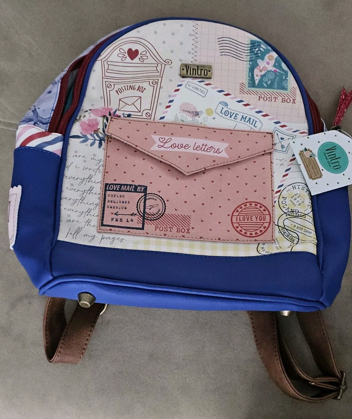 VINTRO Love Letters Backpack RARE 100percent COLOMBIA Made NEW with TAGS