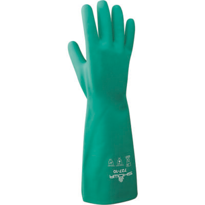 #ad SHOWA Chemical Resistant Unsupported PPE Nitrile Gloves 13quot; 15mil 12 Pair Small $14.39