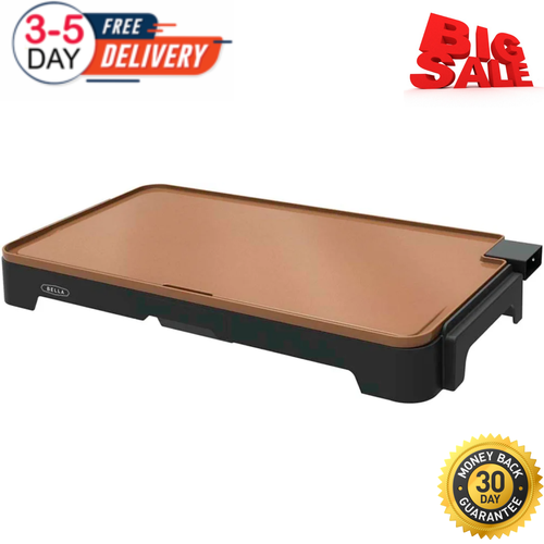 BELLA XL Electric Ceramic Titanium Griddle, Make 10 Eggs at Once