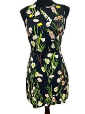 Victoria Beckham For Target SZ XS English Floral Satin Dress Figure Flattering