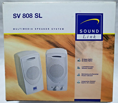 Retro Interact SV 808SL Sound Link Multimedia Stereo Speakers for PC 35 Watt NEW