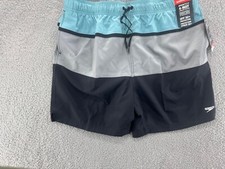 Speedo Mens Porcelain Colorblock Swim Suit Shorts Bottom Brief Swimwear Size XXL