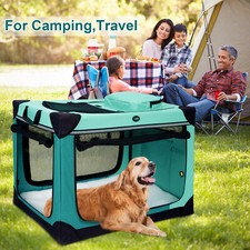42" Portable Travel Dog Crate for Large Dogs 4-Door Cage Carrier Kennel Travel