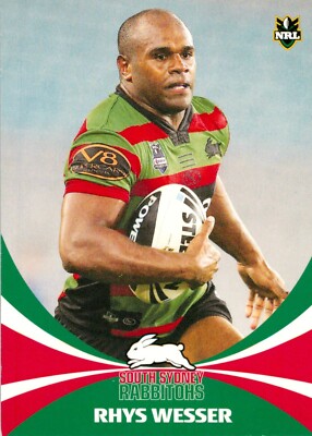 2011 SOUTH SYDNEY RABBITOHS NRL Card RHYS WESSER Daily Telegraph