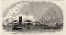 Rio de Janeiro Harbor Brazil - Emperor Don Pedro Visits Ironclad USS Monadnock 
