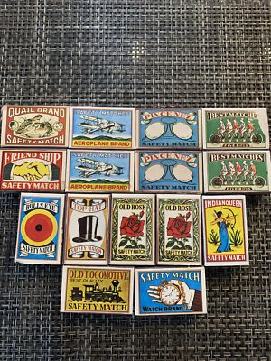 デ*ク様 【正規品】 ピースマッチ　世界選抜 Vintage Safety Matches, 16 Matchboxes, Made In Japan, 42 Sticks