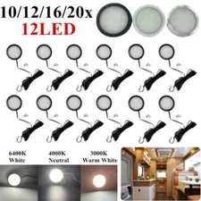 10~20X 12V LED Round Ceiling Lights Cabinet Kitchen Caravan RV Lamp Spotlight