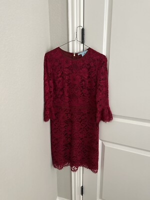 Draper James Women Size 8 Red Bell Sleeve Lace Dress