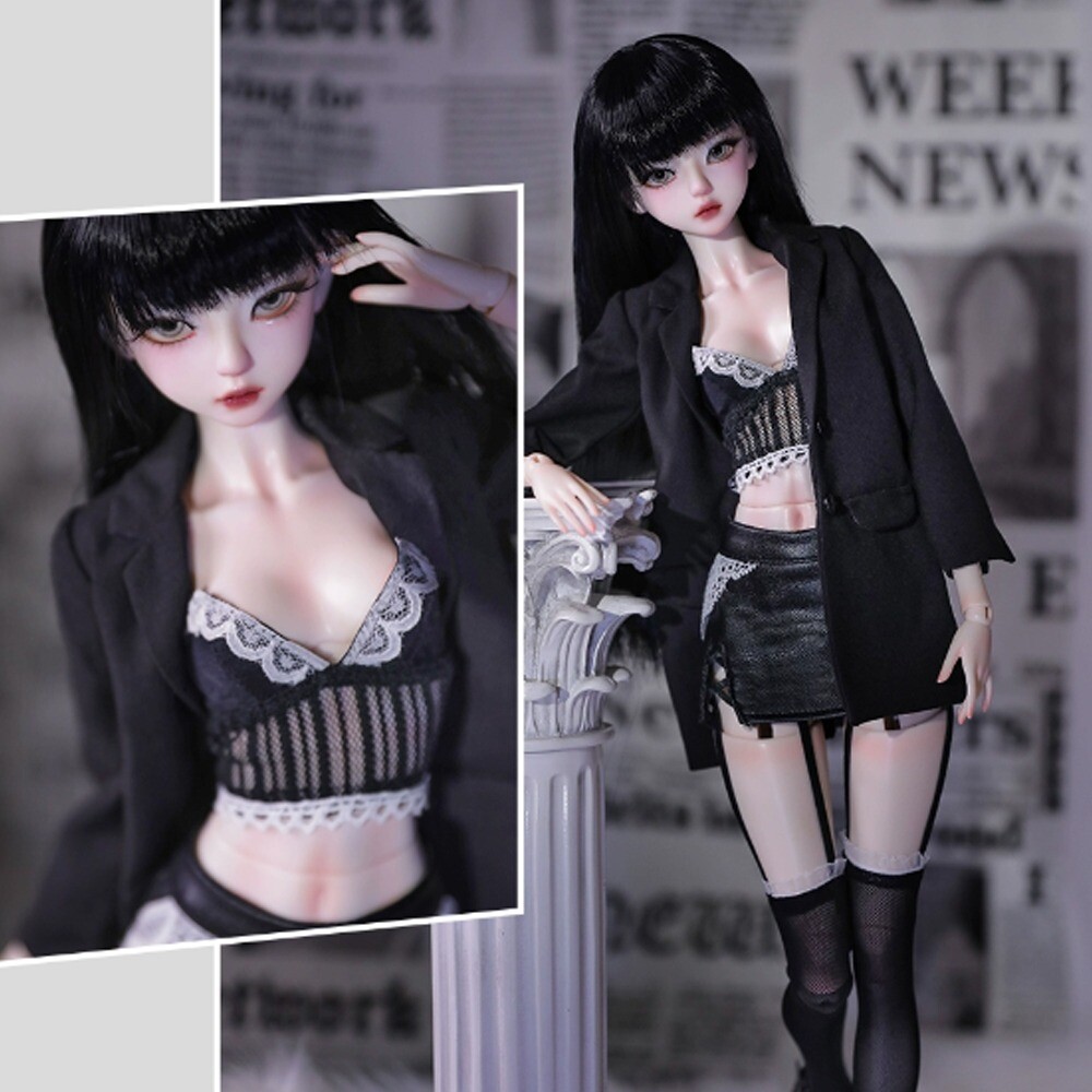 1/4 BJD Doll Sexy Girl Doll Resin SD Ball Joint Doll Long Black