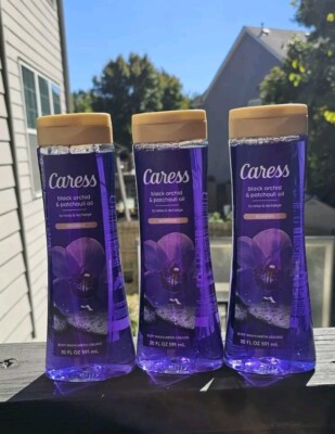 BL  Caress Body Wash Black Orchid And Patchouli Oil 20oz each *Three Pack*