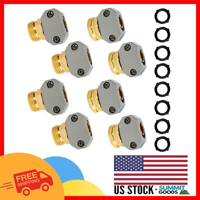 Complete Hose Repair Solution - 4 Aluminum Connectors with Zinc Clamps & Washers