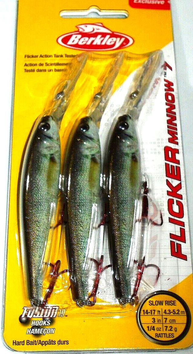 Berkley #7 Flicker Minnow Crankbaits (3-Pack-HD Walleye)