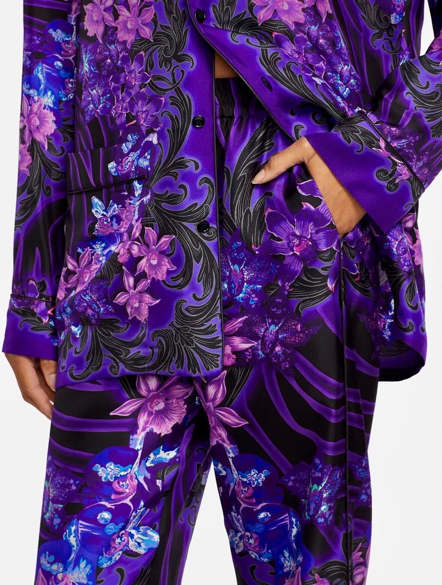 【送料&関税込】Versace Printed Silk Pajama Pants Versace Floral-Printed Silk Pajama Pants | eBay
