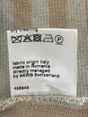 Akris Punto Patchwork Stripe Sleeveless Top Desert Sand Italian Fabric US 8 - Picture 8 of 11