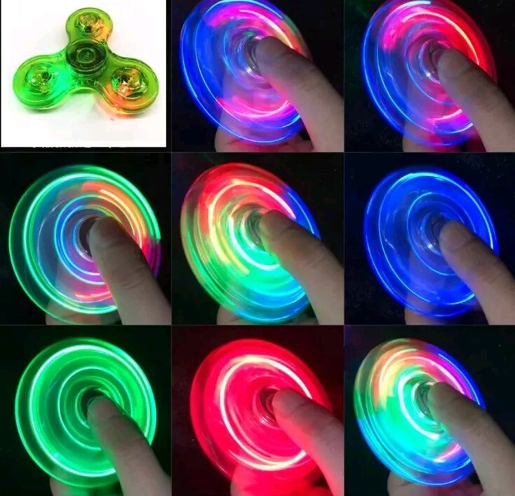 Light Up Fidget Spinner Kids Toy Spinner Glowing Sensory Toy Increases