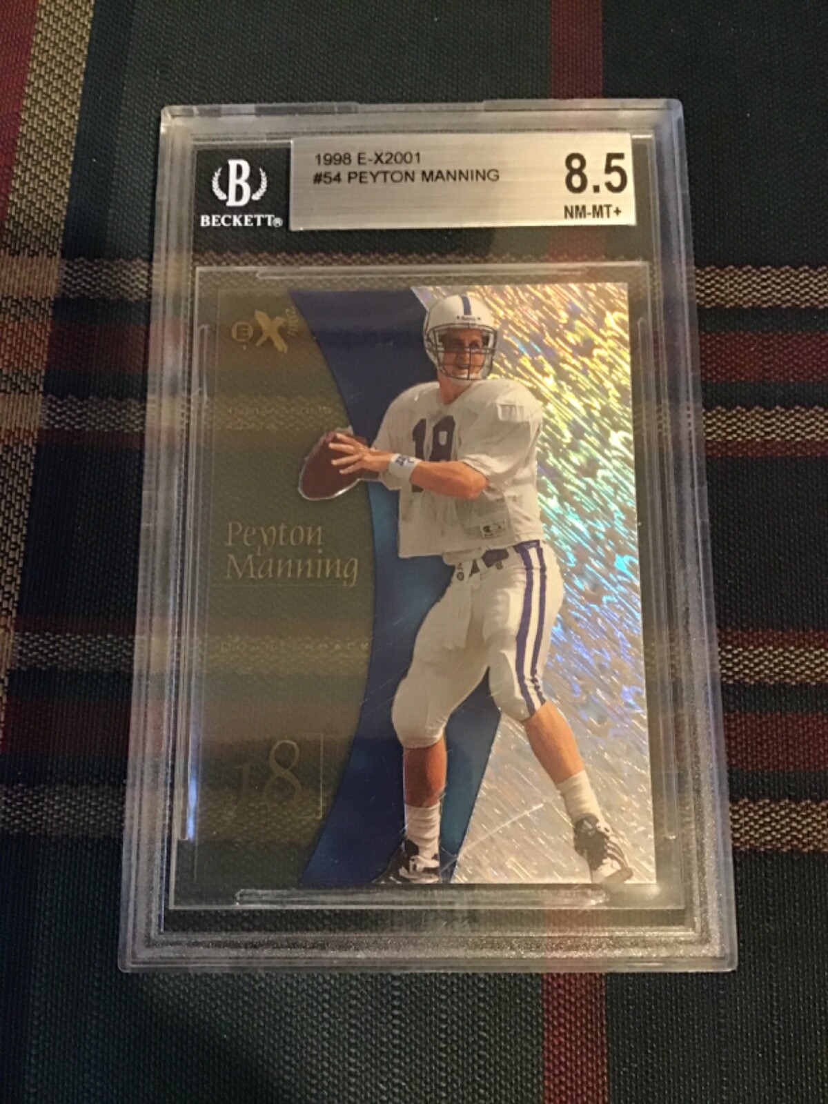 1998 EX2001 Peyton Manning Rc #54 Beckett 8.5 Colts