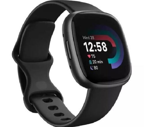 Fitbit Versa 4 Black Fitness Smartwatch. Brand New Boxed And Sealed