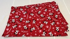 Valentine's Day Placemats Table Decor Dog Heart Paw Print Red Set of 4 Rectangle